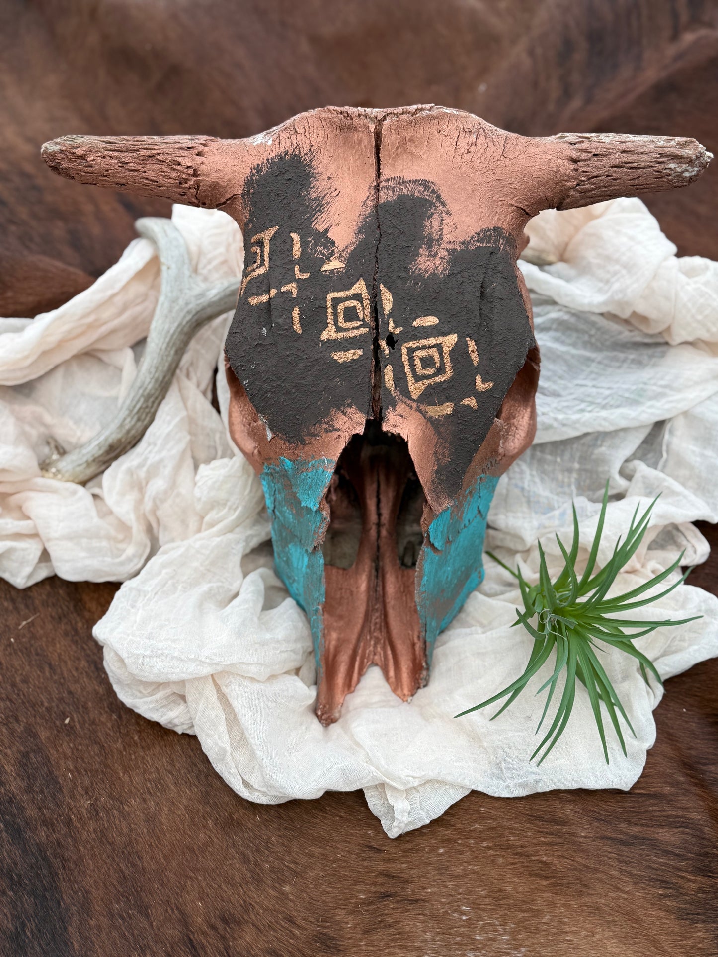 Bronze Cow Skull