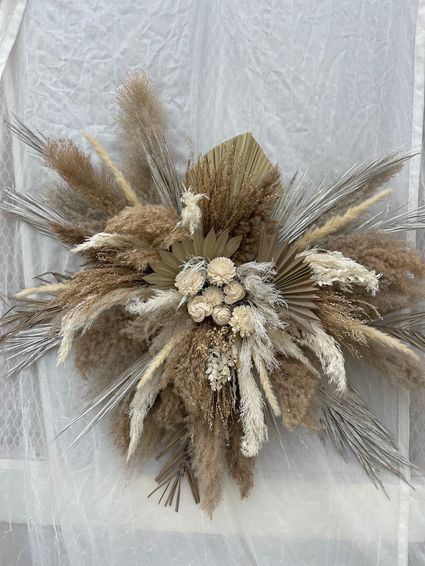 Pampas grass wall hanging