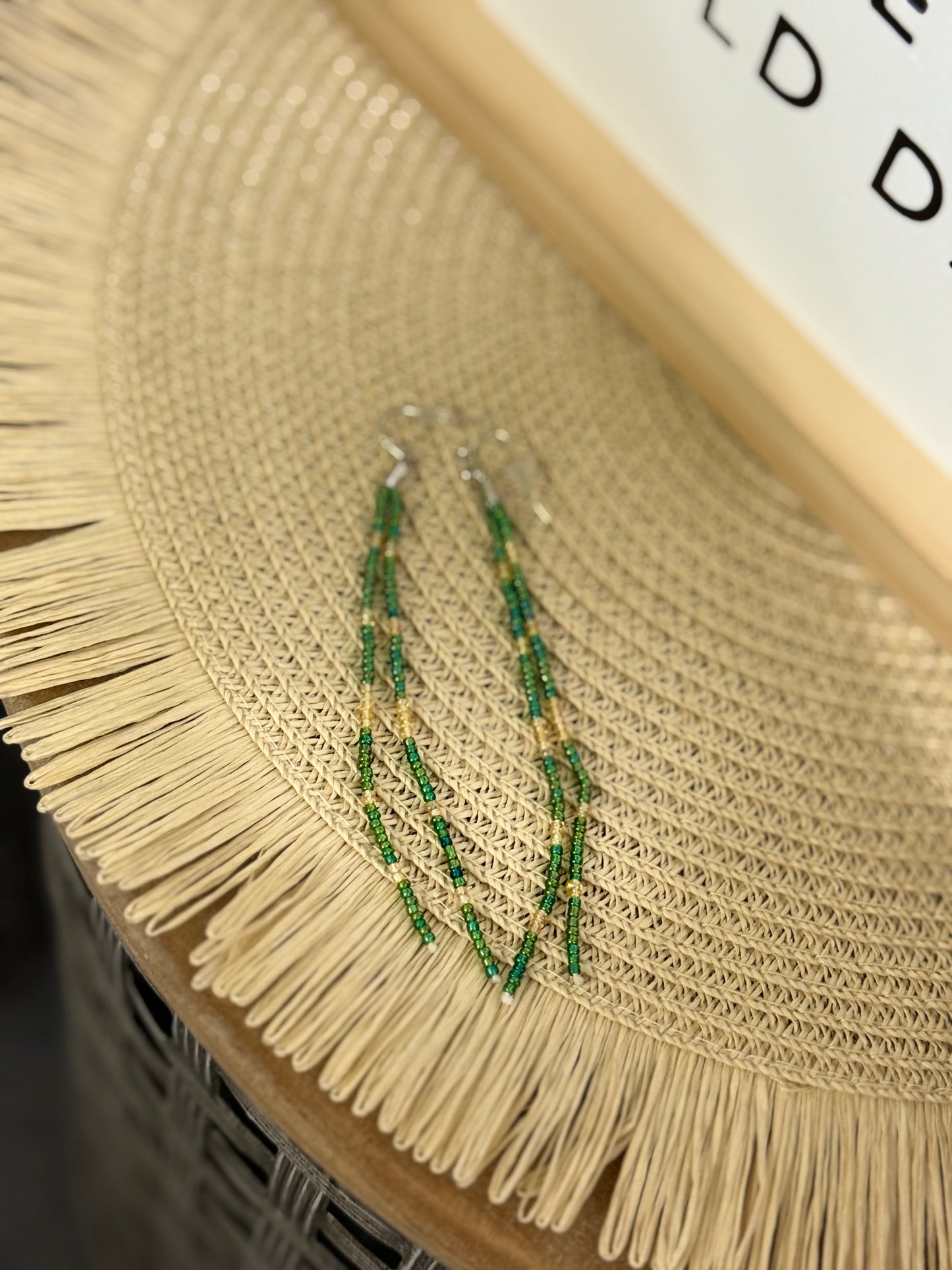 Long seed bead earrings