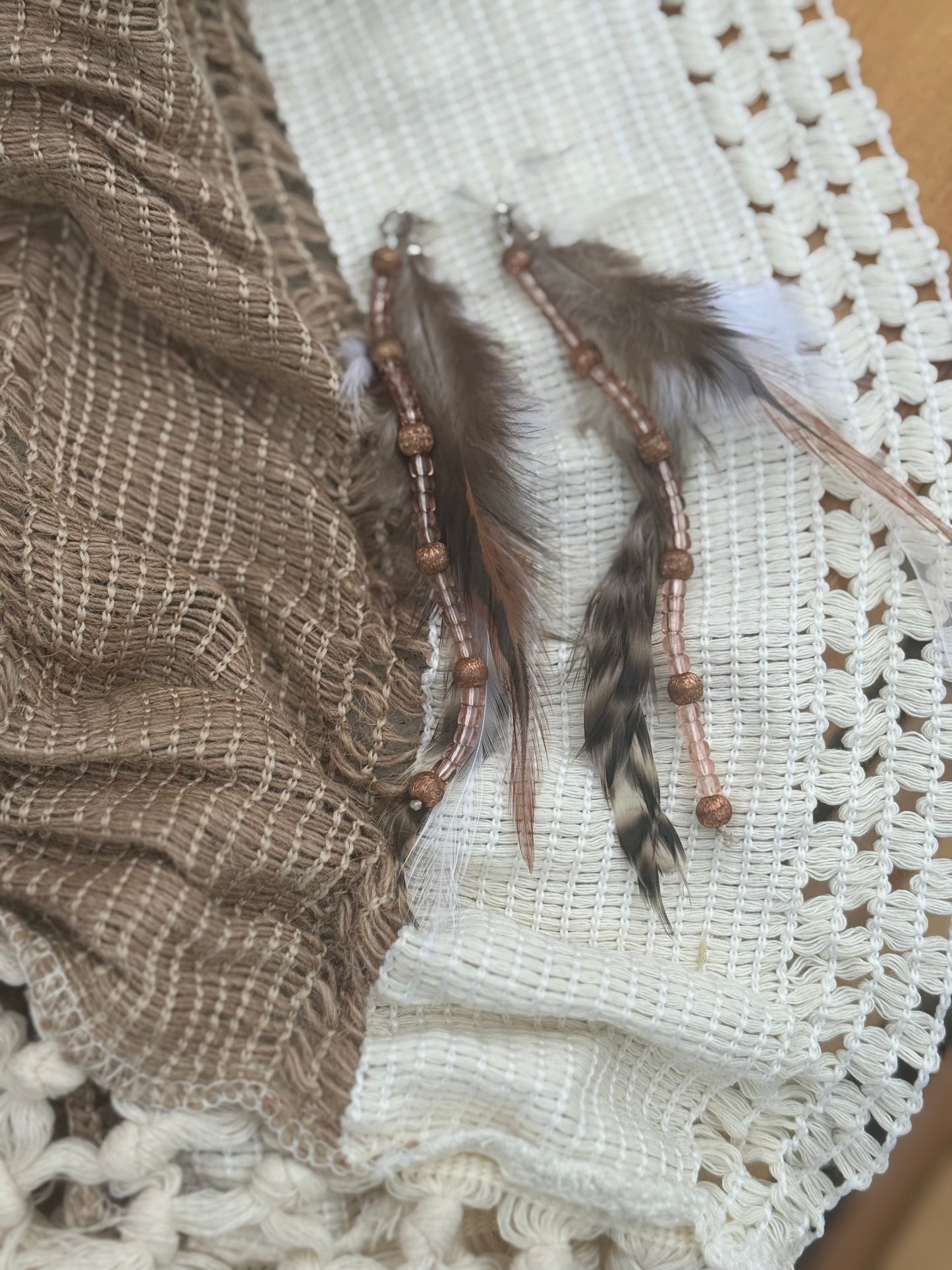 Boho feather earrings