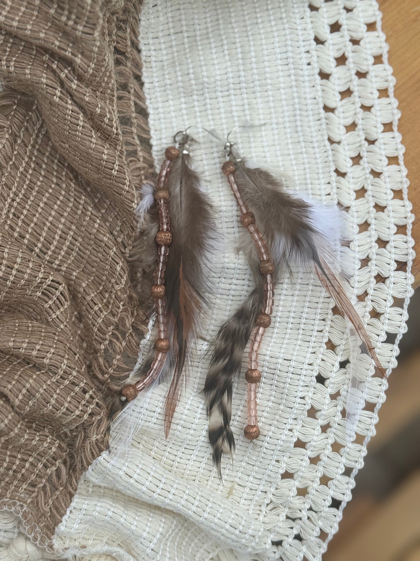 Boho feather earrings