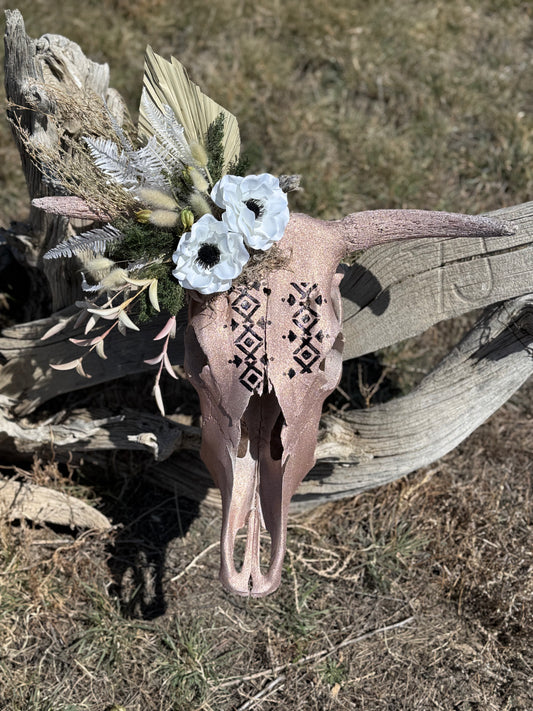 Pink Beauty Cow Skull
