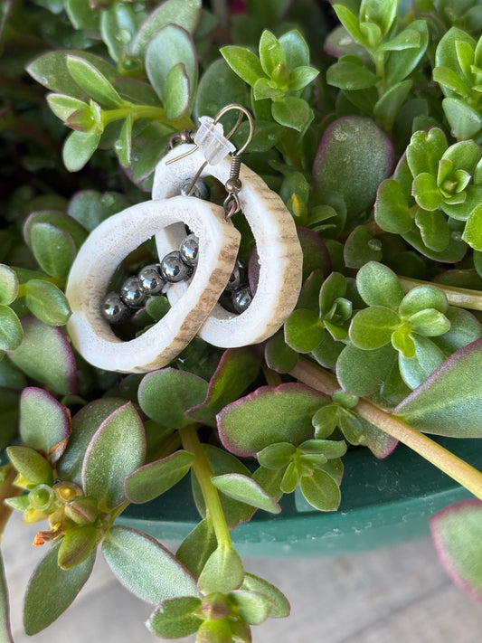 Black elk horn earrings