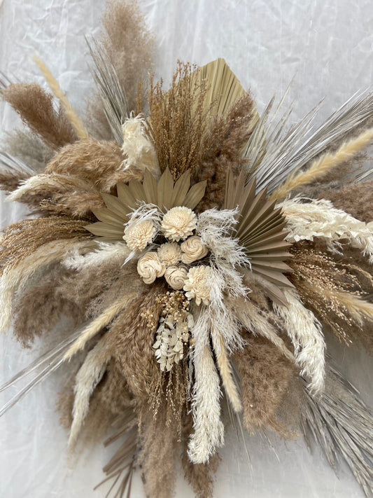 Pampas grass wall hanging