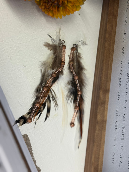 Boho feather earrings