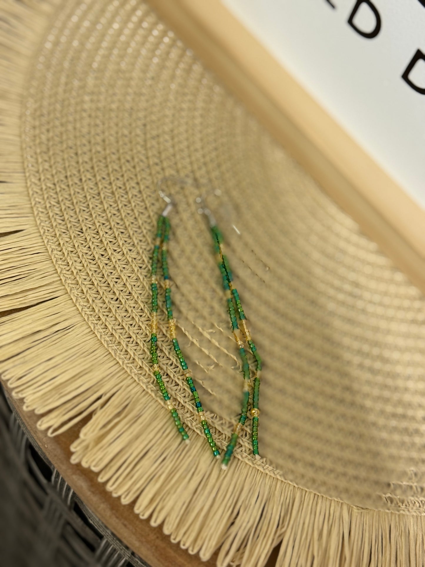 Long seed bead earrings