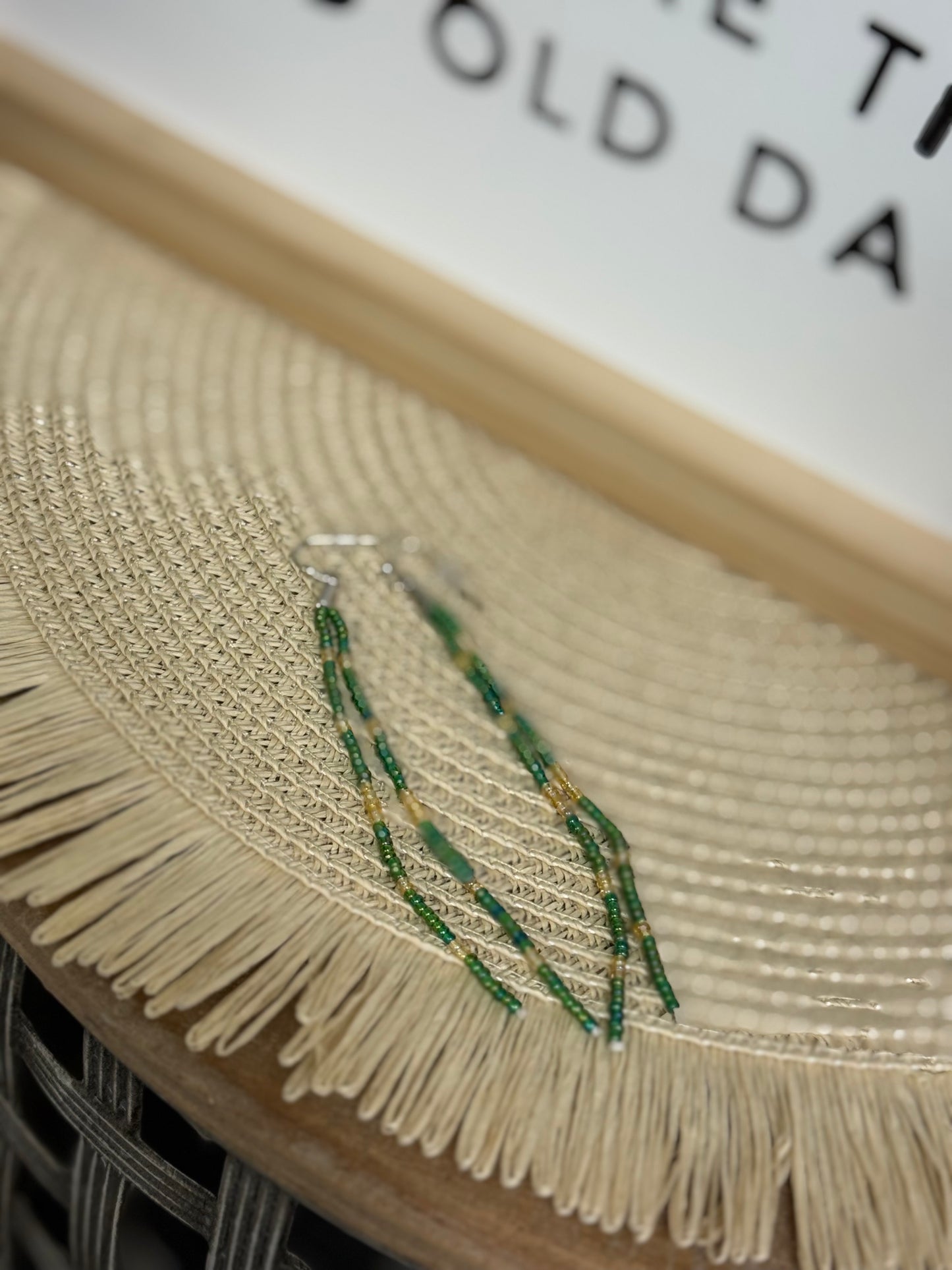 Long seed bead earrings