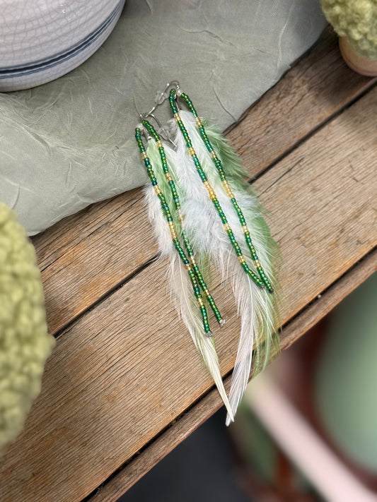 Boho feather earrings