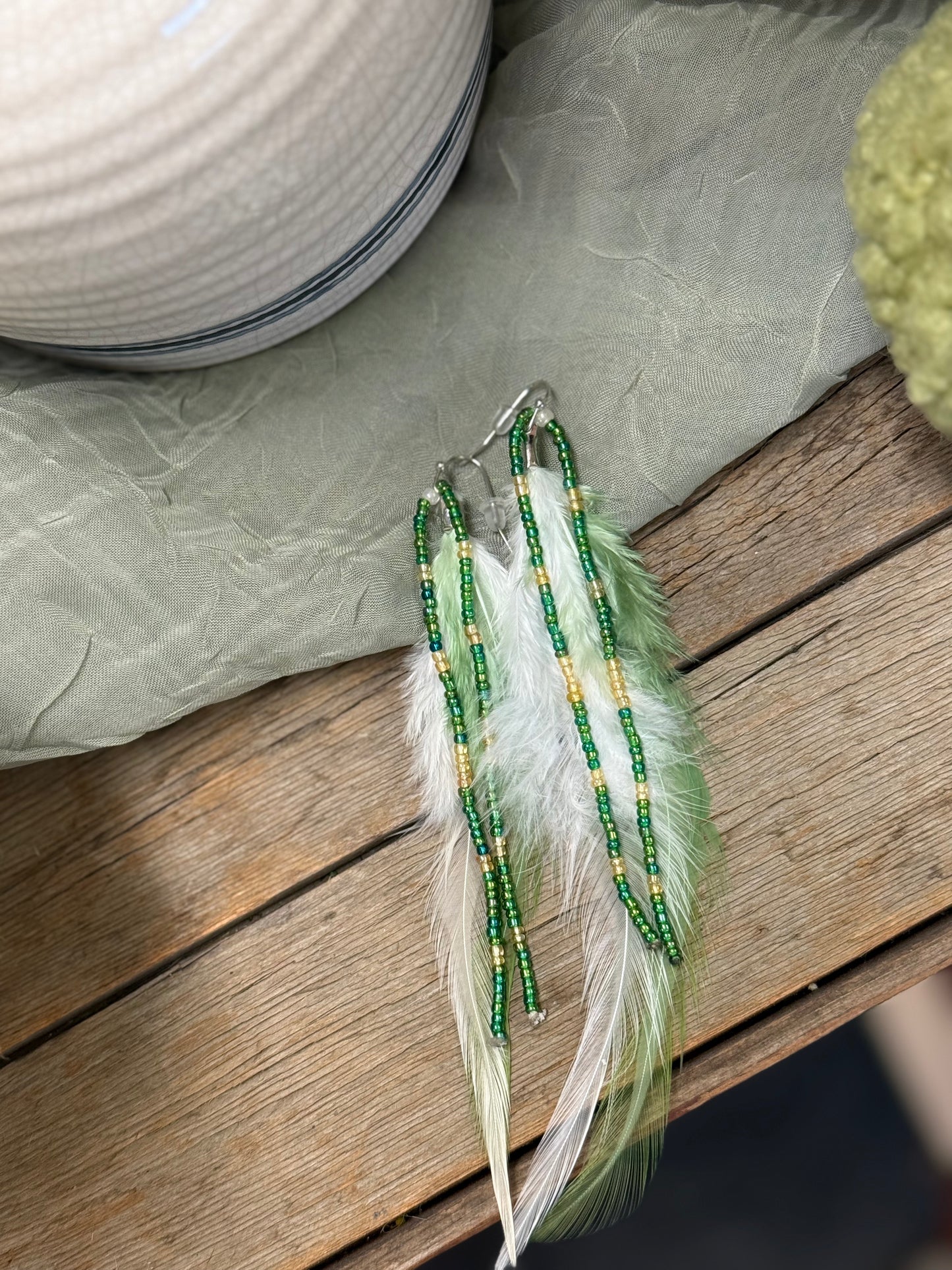 Boho feather earrings