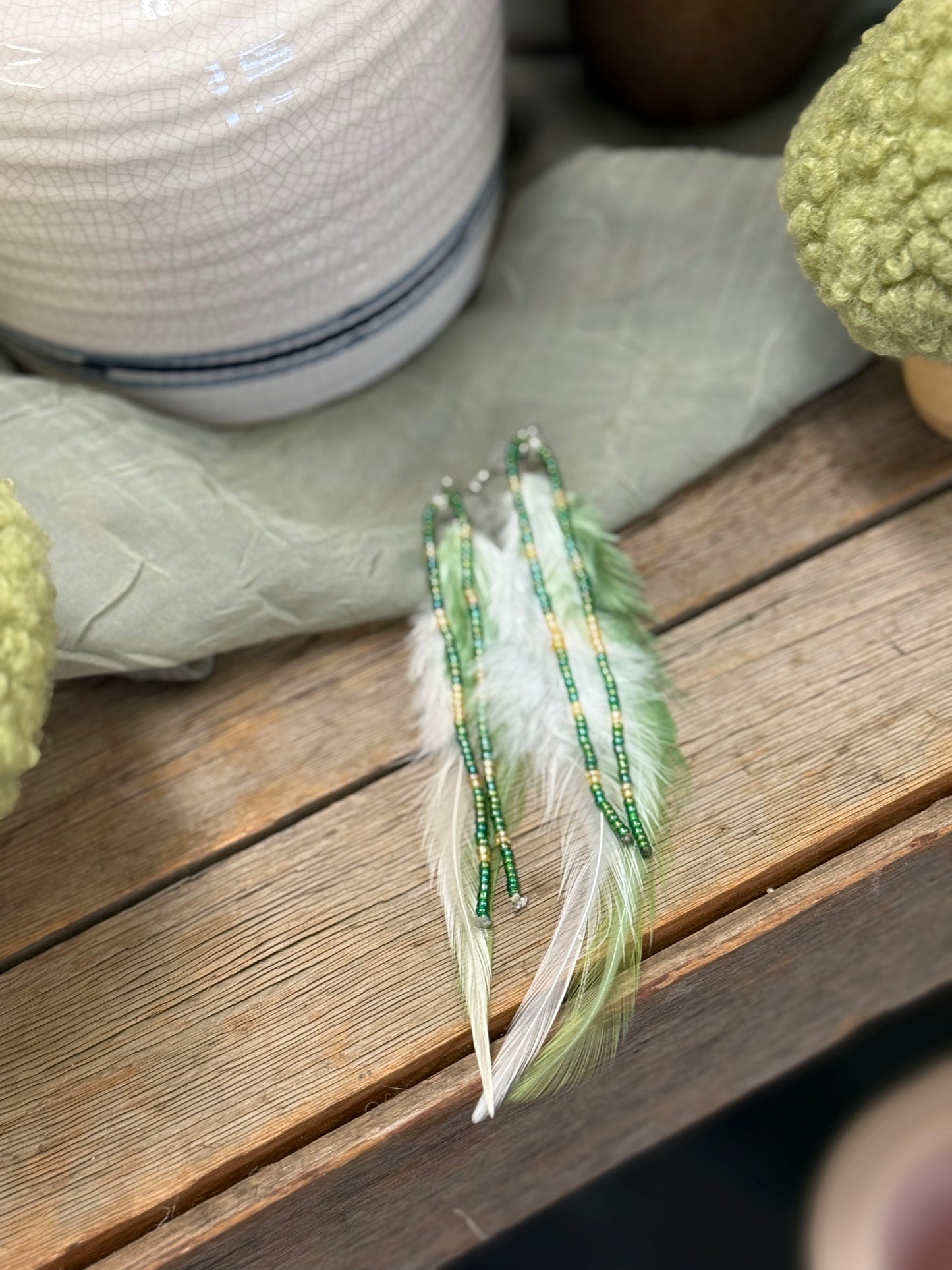 Boho feather earrings