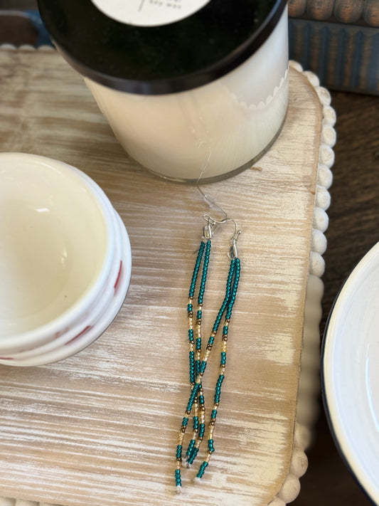 Long seed bead earrings