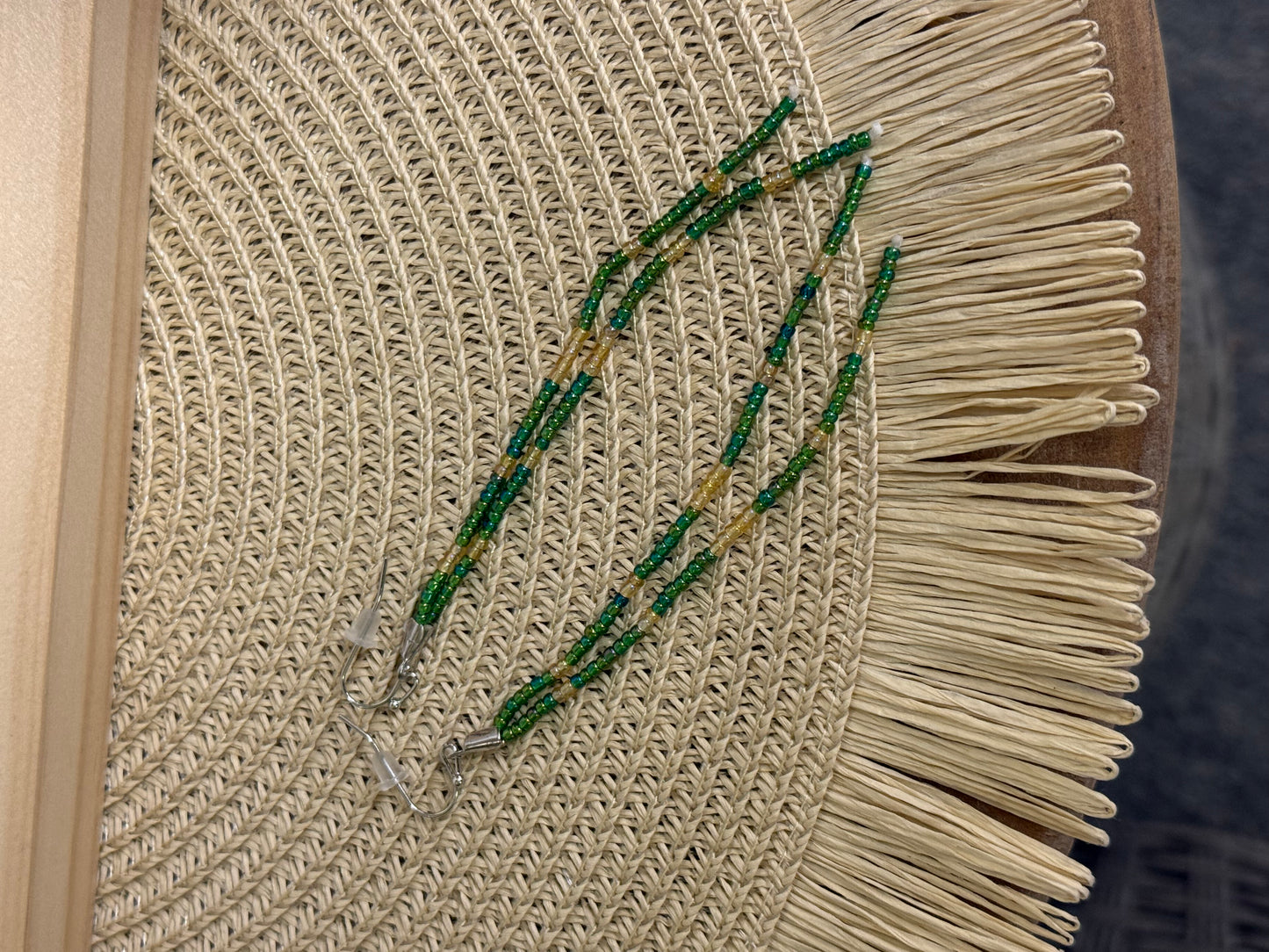Long seed bead earrings
