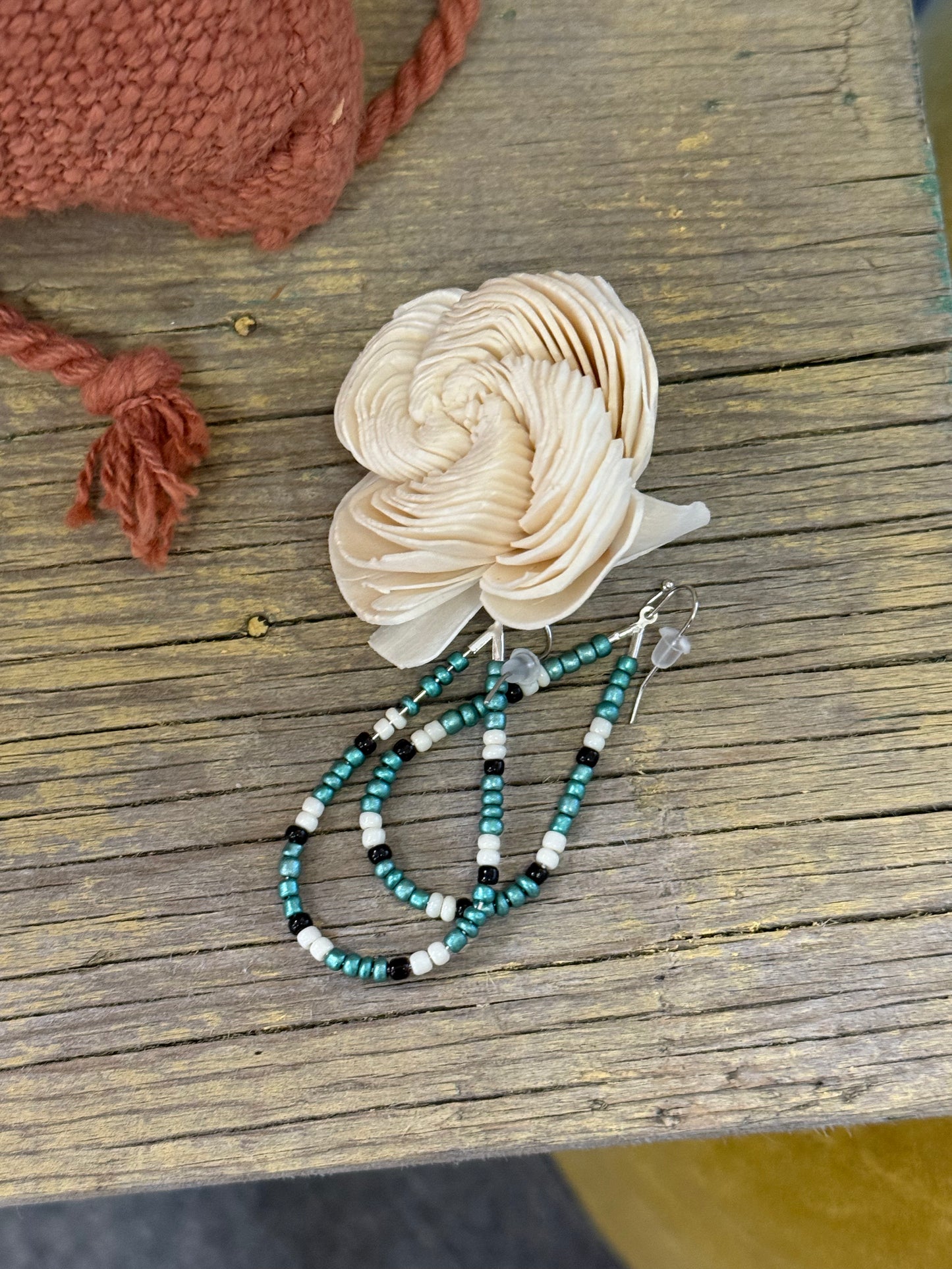 Tear drop seed bead earrings