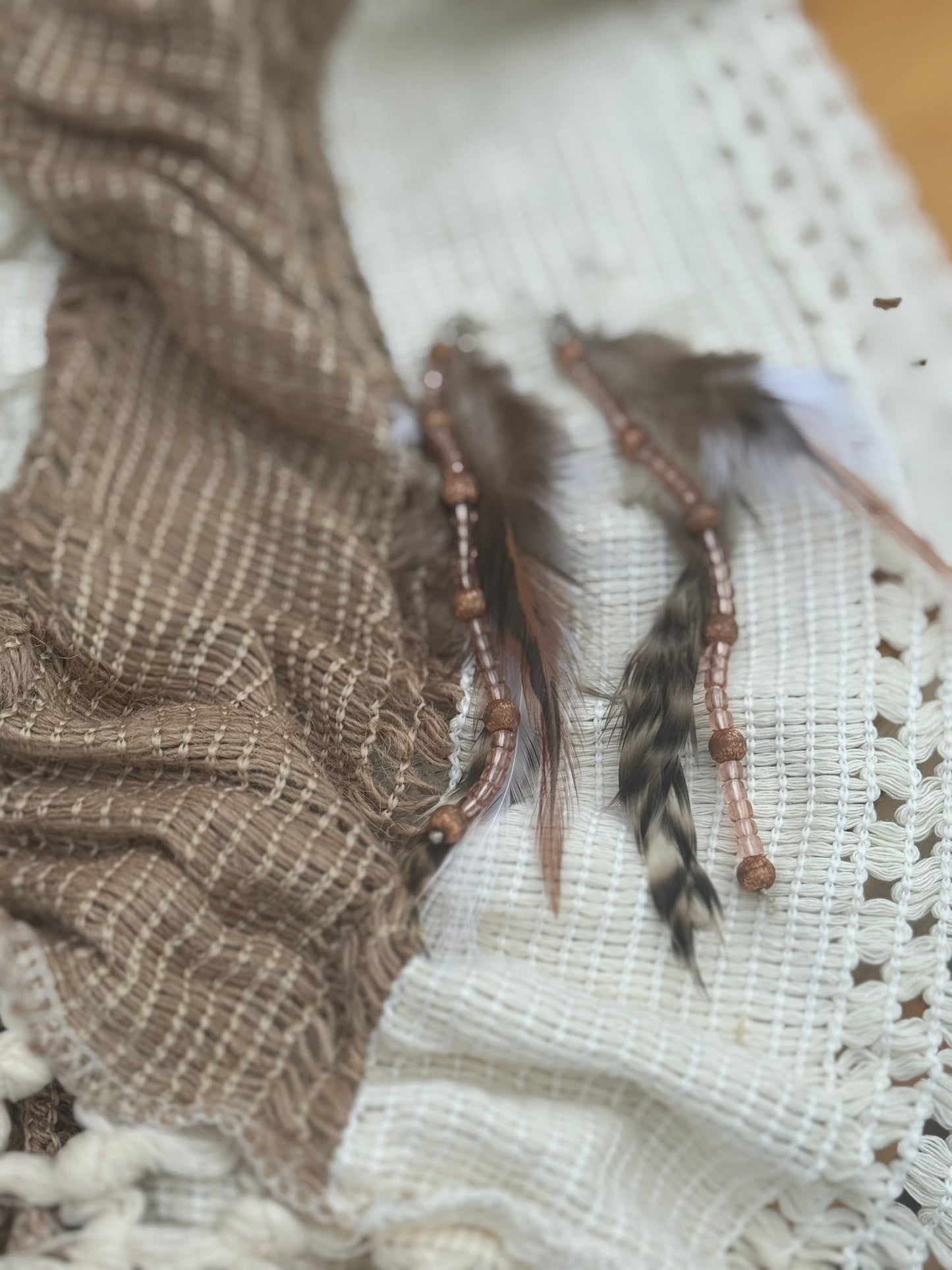 Boho feather earrings