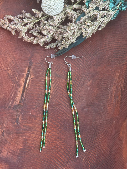 Long seed bead earrings