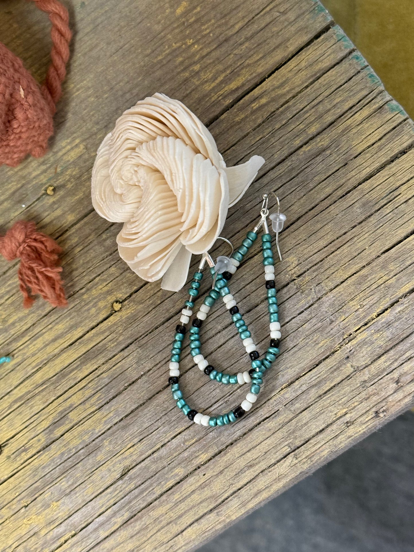Tear drop seed bead earrings