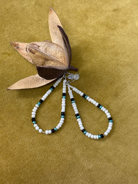 Teardrop seed bead earrings